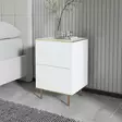 Sängbord Hanah Home Imaj Vit Marmormönster Spånskiva 40x60x35 cm - Nattduksbord - 8684282548515 - 2
