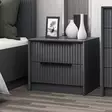 Sängbord Hanah Home Kale Luxe Soft Antracit Spånskiva 45x53x45 cm - Nattduksbord - 8684282702795 - 2