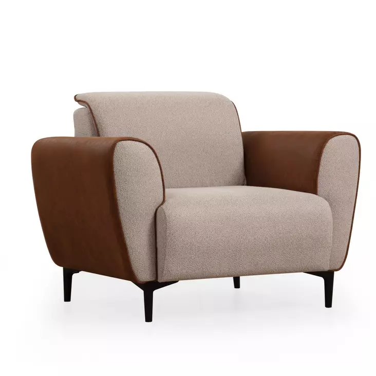 Fåtölj Atelier del Sofa Aren Beige Polyester 100x85x85 cm - Soffor - 8684282484585 - 1