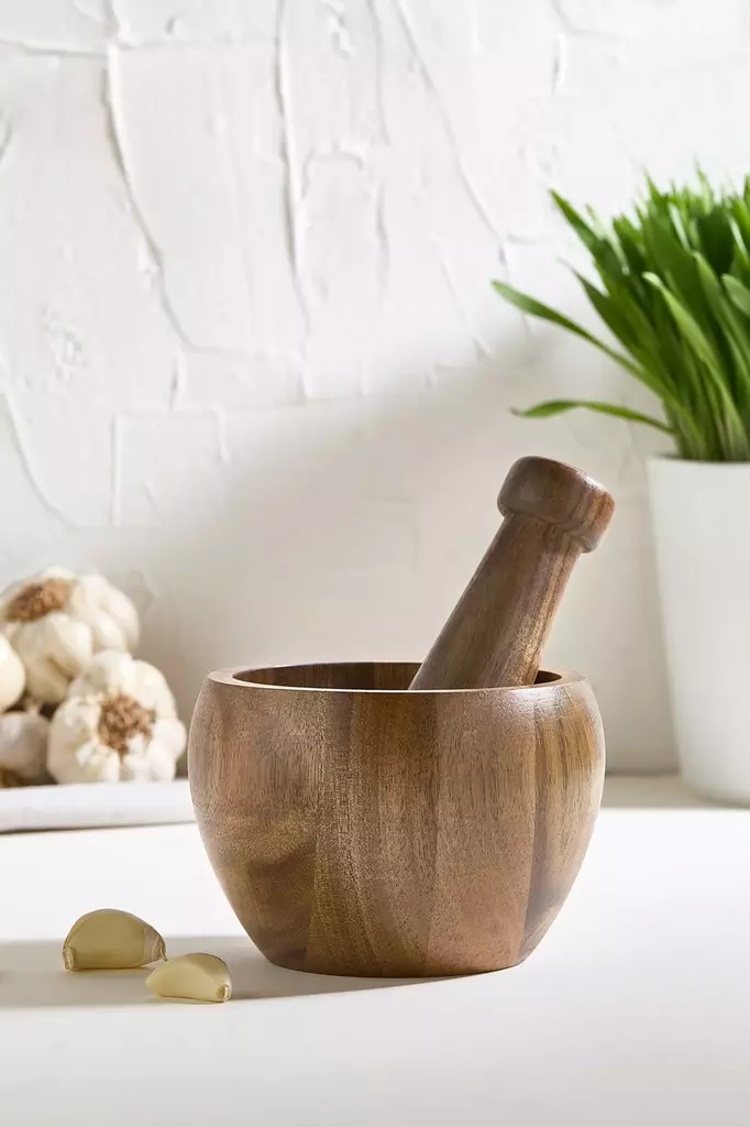 Mortel Hermia Trä Brun Akaciaträ 11x11 cm - Köksredskap - 8684283796045 - 1