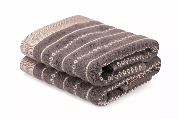 Handduk Set Mijölnir Svart Krämvit 100% Bomull 50x90 cm 2 Delar - Handdukar - 8681181304365 - 1