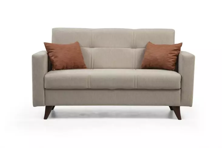 2-sits bäddsoffa Atelier del Sofa Polya Beige Tyg 151x75x86 cm - Bäddsoffor - 8683742755395 - 1