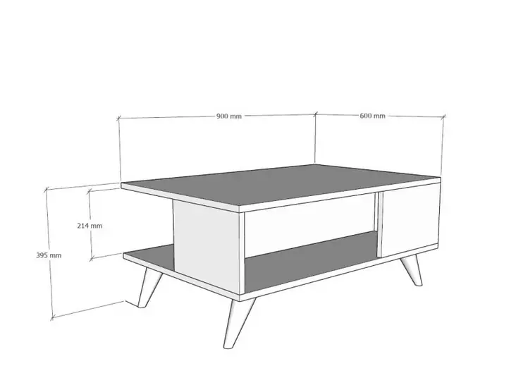 Soffbord Hanah Home Yuka Travertin Spånskiva 90x39,5x60 cm - Soffbord - 8684283030835 - 1