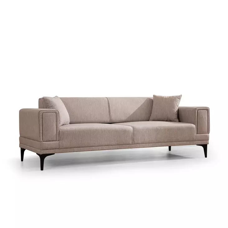 3-sits bäddsoffa Atelier del Sofa Horizon Ljusbrun Polyester 230x95x77 cm - Bäddsoffor - 8684282484905 - 1