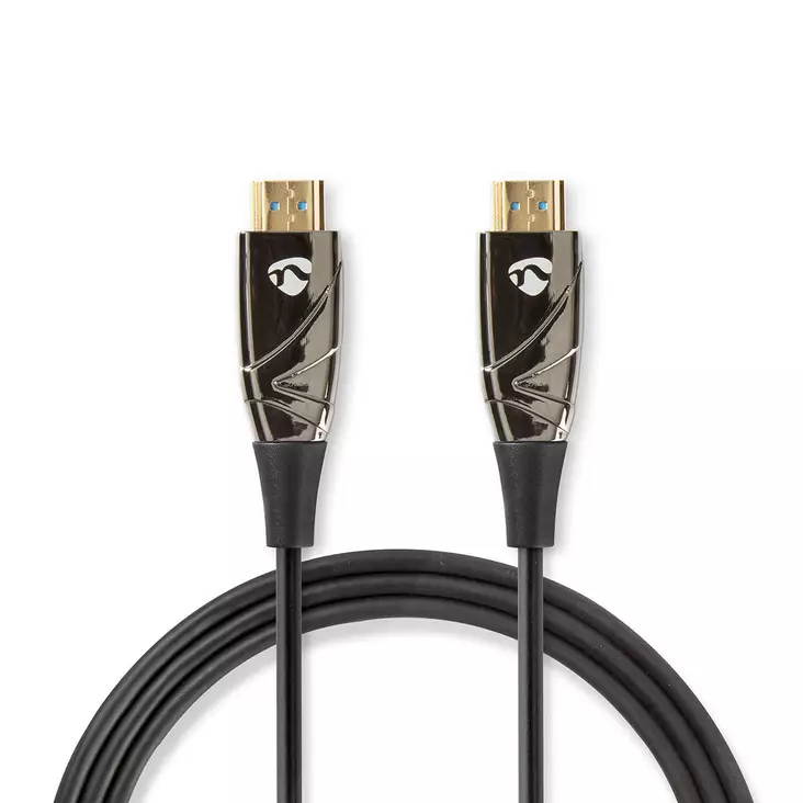Aktiva optiska High Speed HDMI kabel med Ethernet | HDMI Kontakt | HDMI Kontakt | 4K@60Hz | 18 Gbps | 15.0 m | Rund | PVC | Svart | Presentbox - HDMI-kablar - 5412810318155 - 1
