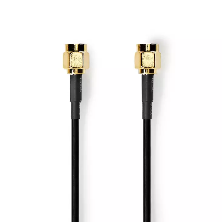 Antennkabel | SMA Hane | SMA Hane | Guldplaterad | 50 Ohm | Enskaligt skydd | 1.00 m | Rund | PVC | Svart | Label - Antennkablar - 5412810425365 - 1