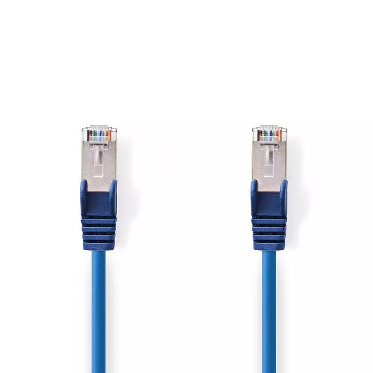CAT5e nätverkskabel | SF/UTP | RJ45 hane | RJ45 hane | 1.50 m | Rund | PVC | Blå | Kuvert - Dator och nätverk - 5412810276035 - 1