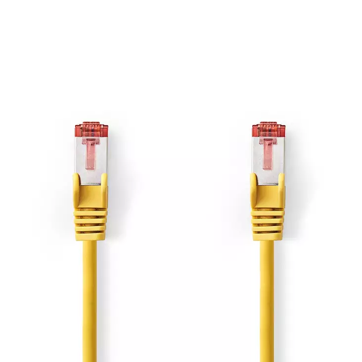 CAT6 Nätverkskabel | RJ45 hane | RJ45 hane | S/FTP | 10.0 m | Rund | LSZH | Gul | Label - Dator och nätverk - 5412810424085 - 1
