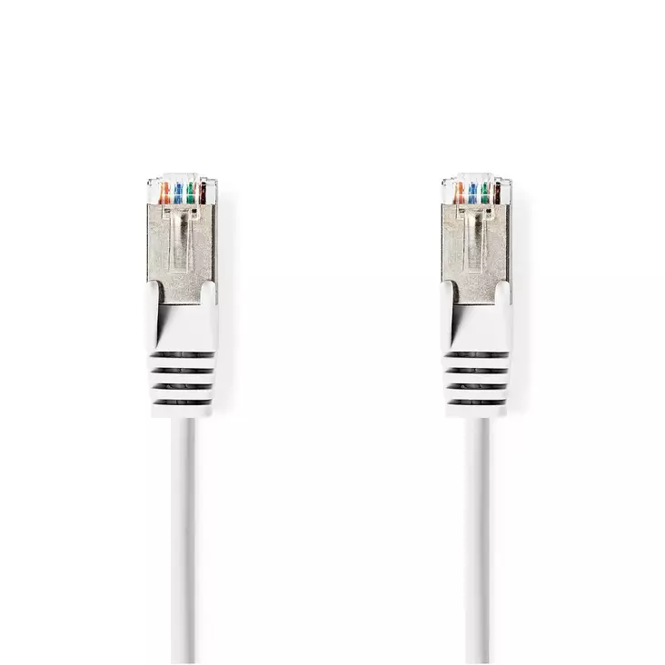 CAT6a nätverkskabel | SF/UTP | RJ45 hane | RJ45 hane | 7.50 m | Rund | PVC | Vit | Tag - Dator och nätverk - 5412810325245 - 1