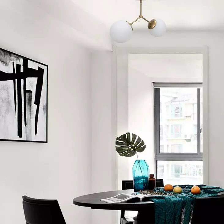 Taklampa Opviq Damar Gul Vit Metall 44 x 15 cm - Tak- och vägglampor - 8681875501445 - 1