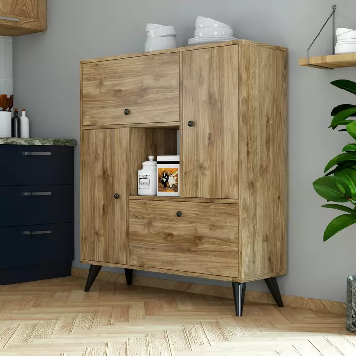 Förvaringsskåp Hanah Home Hercules 3100 Valnöt Spånskiva 105x120x35 cm - Skåp och byråer - 8683342214575 - 1