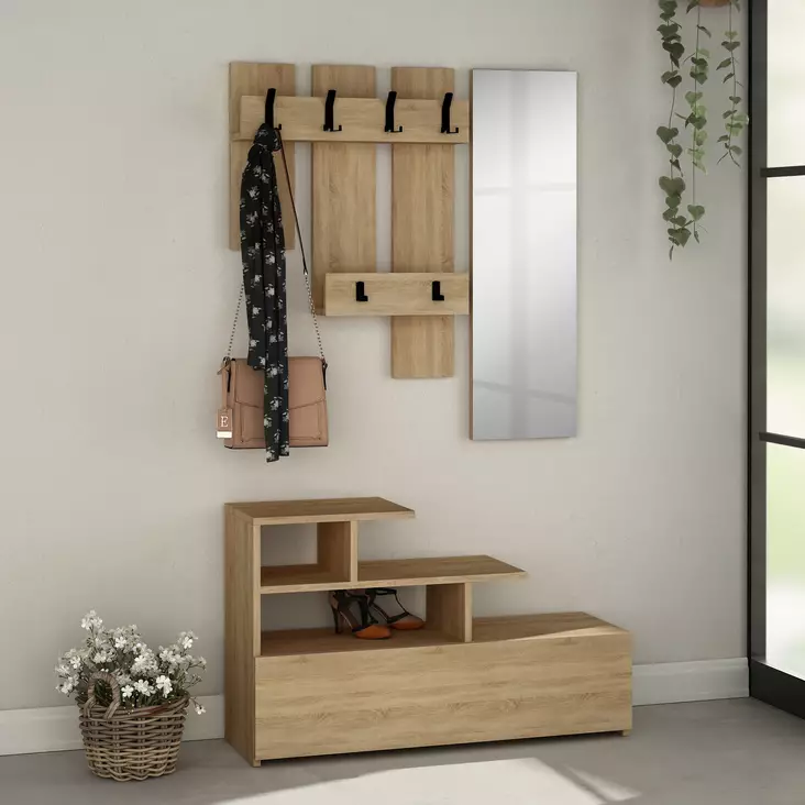 Hallmöbel Hanah Home Vesty Ek Spånskiva 100x61x30 cm - Möbler - 8681875200775 - 1