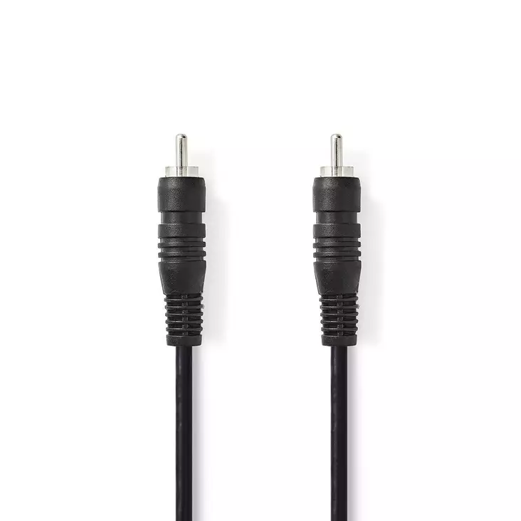 Digital Audio Kabel | RCA Hane | RCA Hane | Nickelplaterad | 2.00 m | Rund | PVC | Svart | Låda - Ljudkablar - 5412810288335 - 1