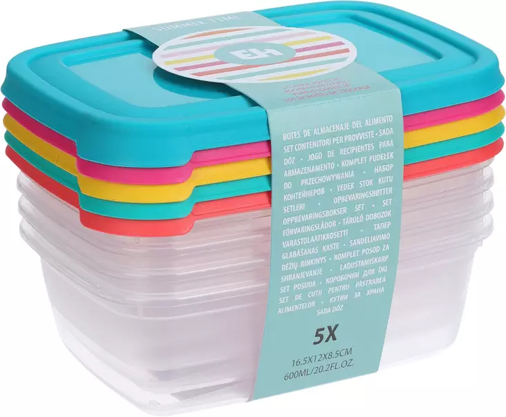 Matskål Set, Olika Färgade Lock - Glädje Varje Dag - Matlådor och matförvaringsbehållare - 8720573437325 - 1