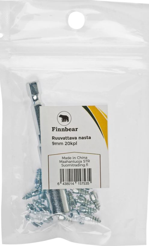 J=C3=A4=C3=A4nasta ruuvattava 9 mm 20 kpl Finnbear - Isdubbar och snökedjor - 6438014157535 - 1