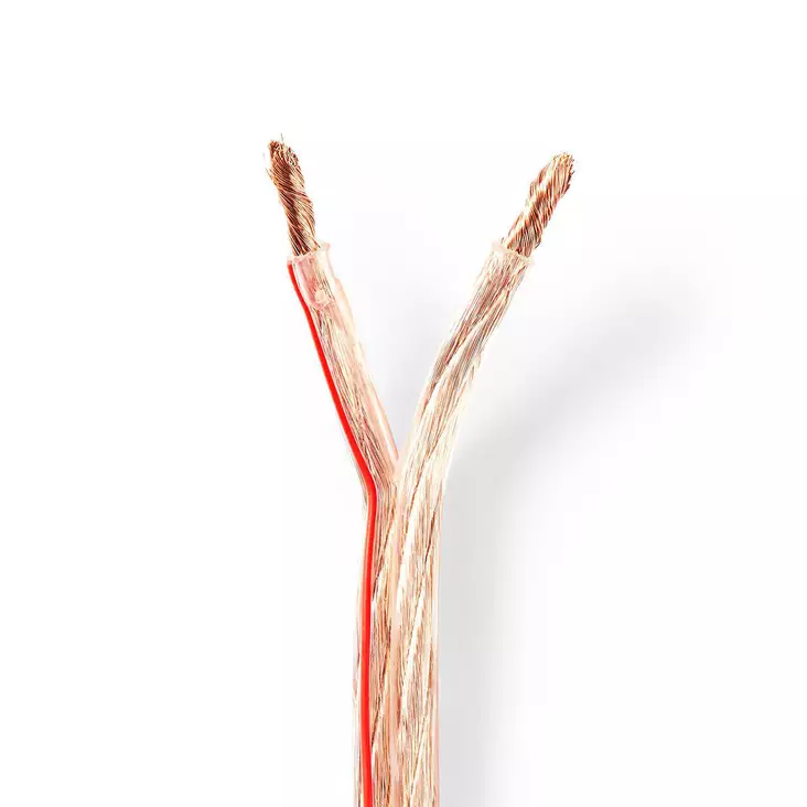 Högtalarkabel | 2 x 6.00 mm² | CCA | 100.0 m | Rund | PVC | Transparent | Emballage - Ljudkablar - 5412810312825 - 1