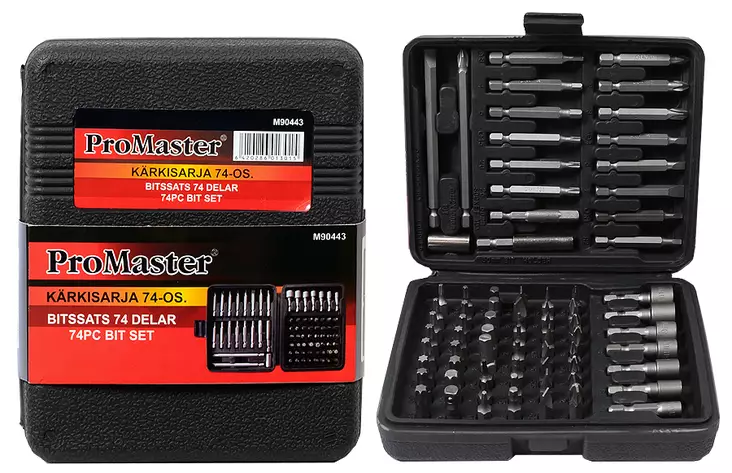 Bitssats 74 delar - Skruvbits och hållare - 6420286013015 - 1
