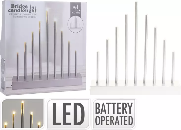 Kynttelikk=C3=B6 9 Led valkea - Ljusstakar - 8719202773545 - 1