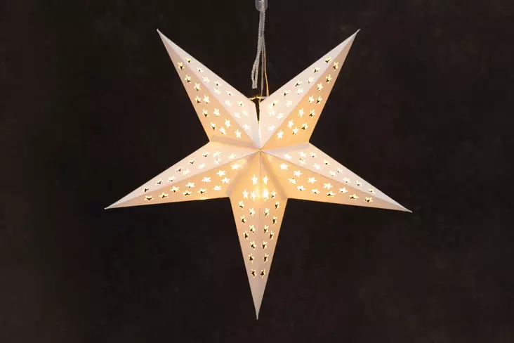 LED-paperit=C3=A4hti valkoinen 43 cm - Ljussmycken och ljusfigurer - 6410413306035 - 1