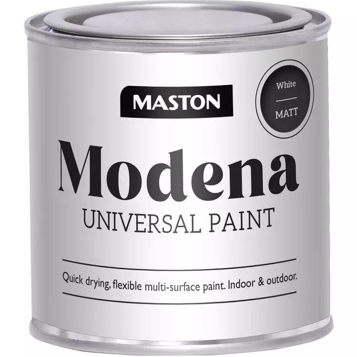 Färg Modena mattvit 250 ml - Metall- och möbelmålningar - 6412490031275 - 1