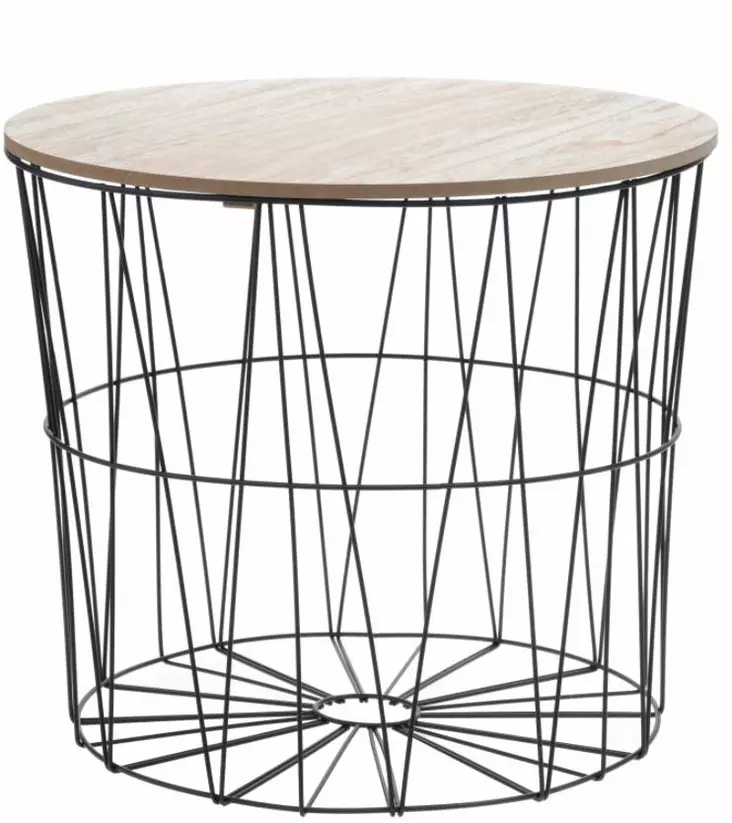 Metallikori puukannella py=C3=B6re=C3=A4 46 cm - Förvaringslådor och korgar - 6410412951045 - 1