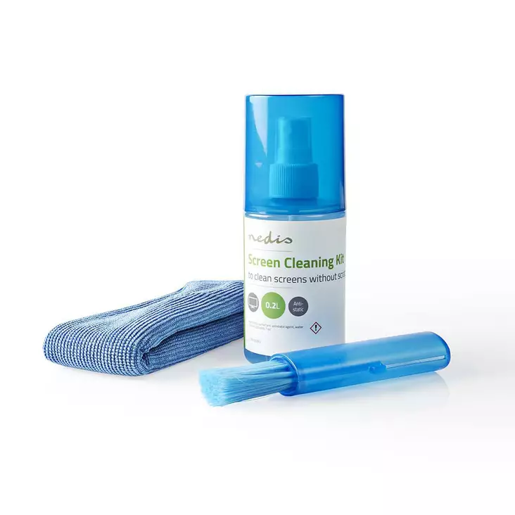 Skärm rengörning | Spray | 200 ml | Dator / Läsplatta / Smartphone / Tvskärm | Torkare ingår - Nedis produkter - 5412810274185 - 1
