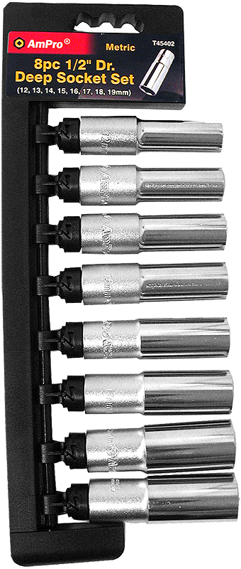 Hylsor långa 1/2" 8 st - Hylsnyckelsatser - 795609454025 - 1