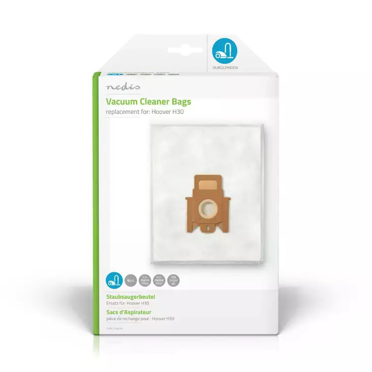 Dammsugarpåse | 4 st. | Syntetisk | Säljs mest för: Hoover H30 | Vit - Dammsugarpåsar - 5412810285365 - 1