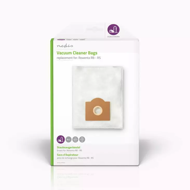 Dammsugarpåse | 4 st. | Syntetisk | Säljs mest för: Rowenta RB - RS | Vit - Dammsugarpåsar - 5412810285495 - 1