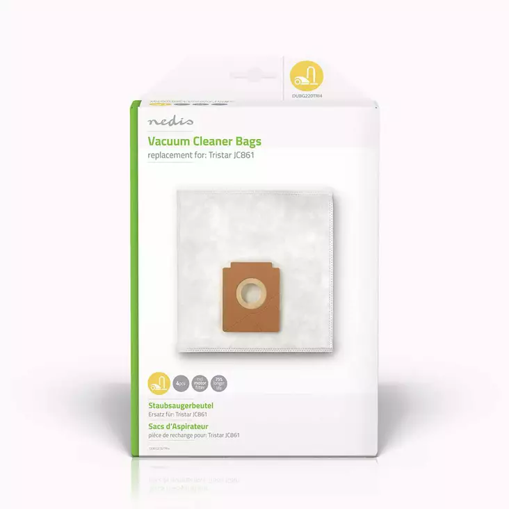 Dammsugarpåse | 4 st. | Syntetisk | Säljs mest för: Tristar JC861 | Vit - Dammsugarpåsar - 5412810285655 - 1