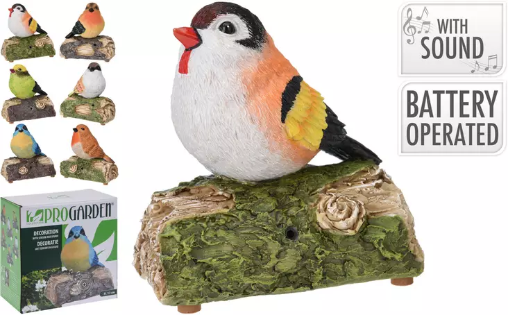 Trädgårdsstaty Sångfågel 14 cm - Livlig Dekoration för Din Trädgård - Trädgårdsdekorationer - 8719202076325 - 1