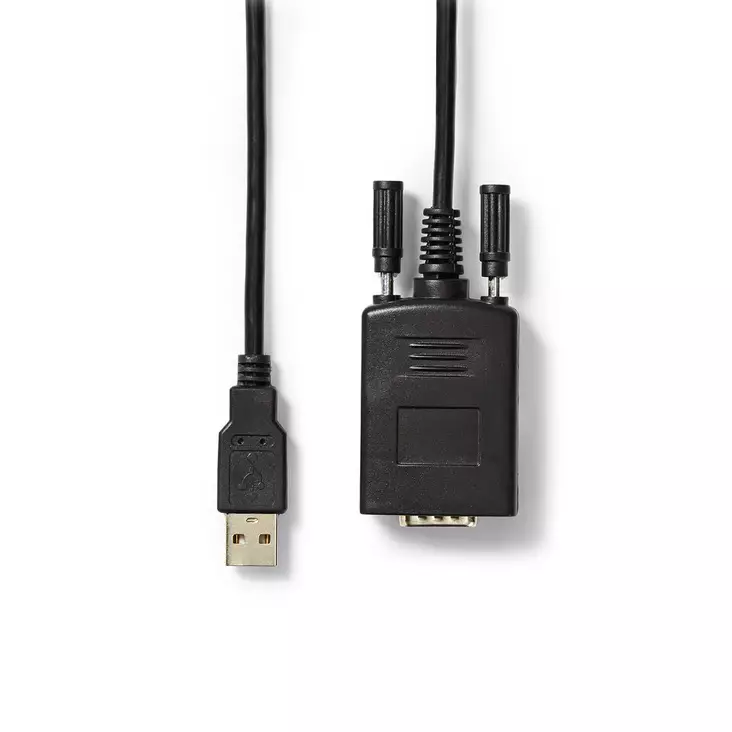RS232-omvandlare | USB-A Hane | D-SUB 9-Pin Hane | Nickelplaterad | 0.90 m | Rund | PVC | Svart | Låda - Dator och nätverk - 5412810266265 - 1