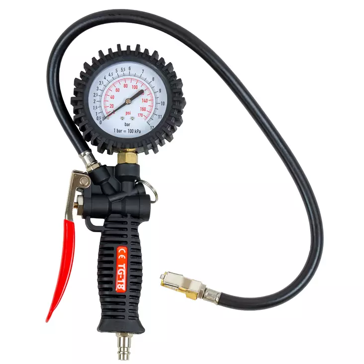 Lufttrycksmätare + 60 cm gummislang - Däcktrycksmätare - 6430074692285 - 1