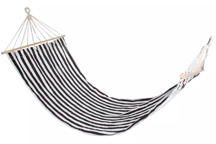 Riippumatto raitakuosi musta-valkoinen - Trädgårdsgungor och hängstolar - 6410412512345 - 1