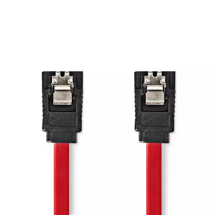 SATA kabel | 3 Gbps | SATA 7-Pin Hona | SATA 7-Pin Hona | Nickelplaterad | 0.50 m | Platt | PVC | Röd | Låda - Dator och nätverk - 5412810422265 - 1