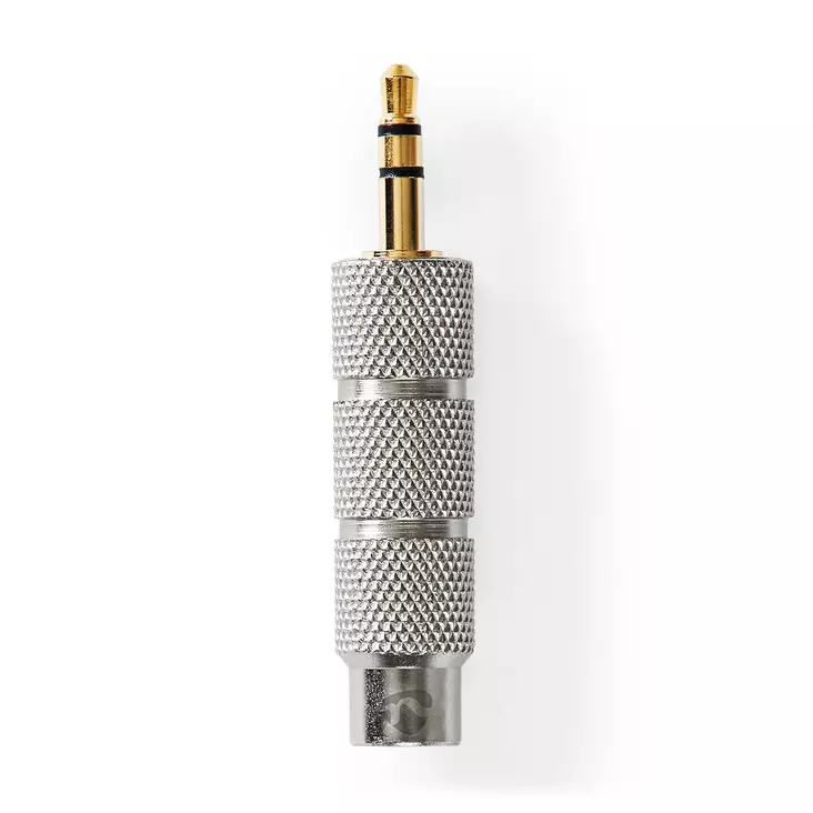 Stereo Audio Adapter | 3.5 mm Hane | 6.35 mm Hona | Guldplaterad | Rak | Metall | Guld / Metall | 1 st. | Kartong med täckt fönster - Ljudadaptrar - 5412810332915 - 1