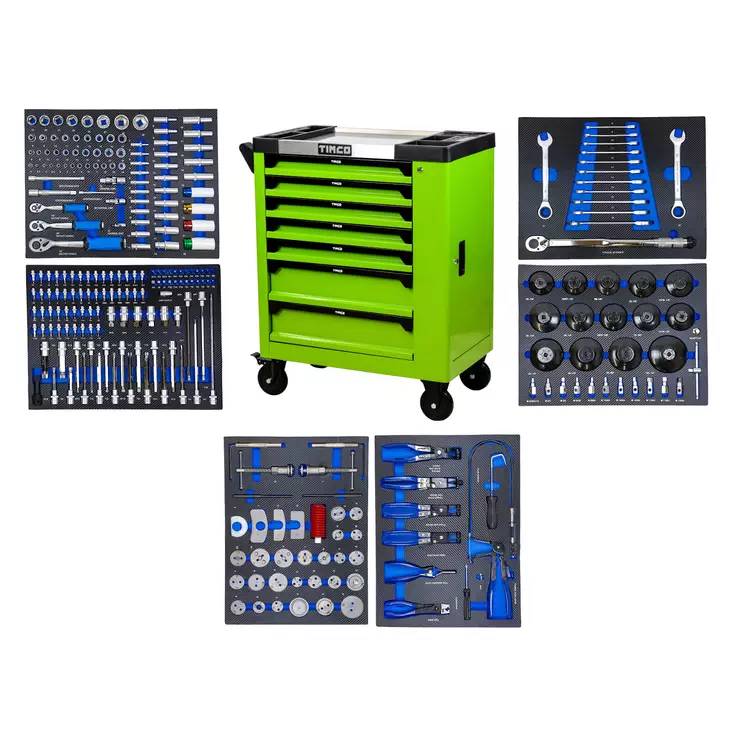 Timco 8 ltk 266-delad verktygsvagn med bilverktyg - Verktygsvagnar - 6438014265155 - 1
