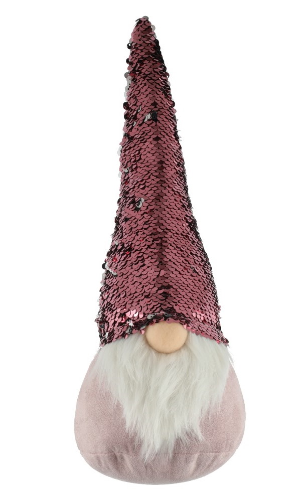 Tonttu paljettilakki pinkkihopea 35 cm 1 - Juldekorationer och textilier - 6410413178915 - 1