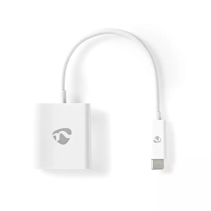 USB-C Adapter | USB 3.2 Gen 1 | USB-C Hane | VGA hona 15p | 1080p | 5 Gbps | 0.20 m | Rund | Nickelplaterad | PVC | Vit | Plastpåse - Dator och nätverk - 5412810319855 - 1