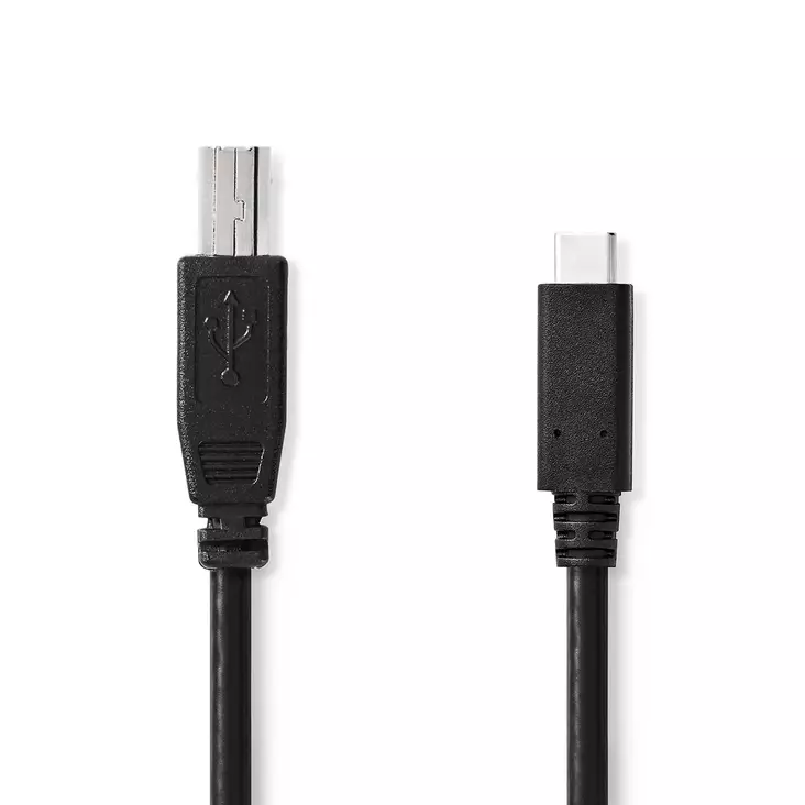 USB-kabel | USB 2.0 | USB-C Hane | USB-B Hane | 480 Mbps | Nickelplaterad | 1.00 m | Rund | PVC | Svart | Label - Dator och nätverk - 5412810421725 - 1