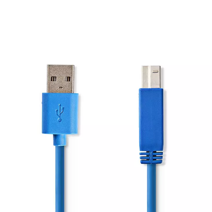 USB-kabel | USB 3.2 Gen 1 | USB-A Hane | USB-B Hane | 5 Gbps | Nickelplaterad | 3.00 m | Rund | PVC | Blå | Kuvert - Dator och nätverk - 5412810275205 - 1