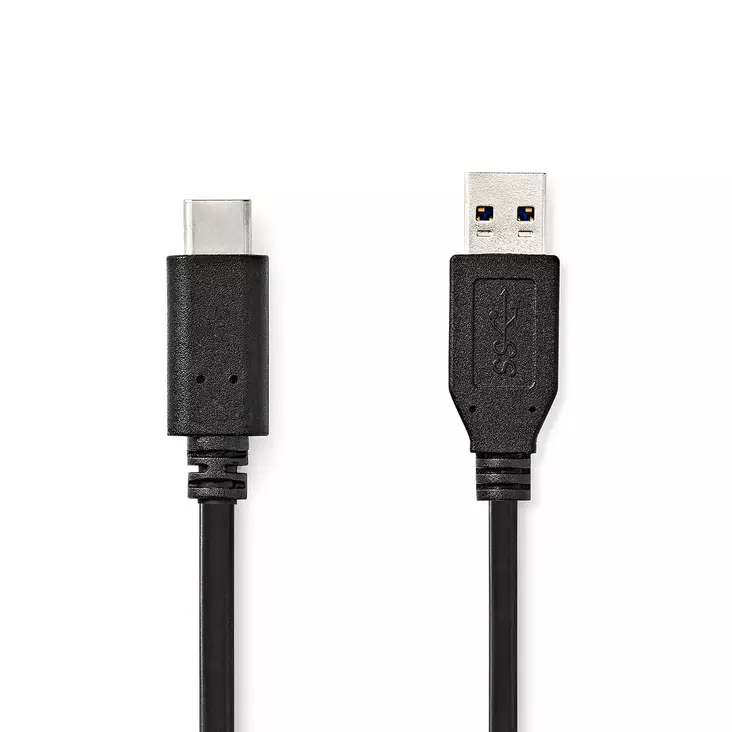 USB-kabel | USB 3.2 Gen 2 | USB-A Hane | USB-C Hane | 60 W | 10 Gbps | Nickelplaterad | 1.00 m | Rund | PVC | Svart | Label - Dator och nätverk - 5412810422005 - 1