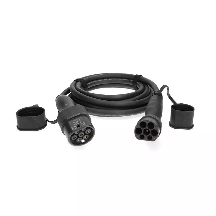Elfordonskabel | Cable Type 2 | 32.0 A | 22000 W | 3-Faser | 5.00 m | Svart | Presentbox - Laddning av elbil - 5412810482085 - 11