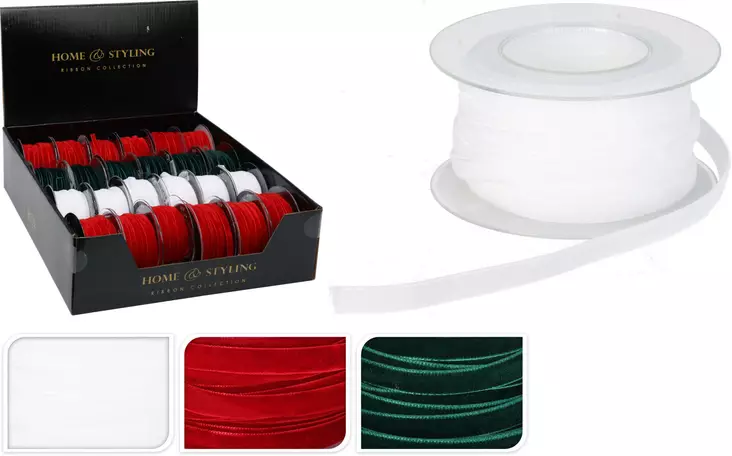 Home & Styling Sammetsband 6mm x 10m – Lyxigt Dekorationsband för Gåvor, Pyssel och Inredning - Förpackning och paketering - 8719987231155 - 1