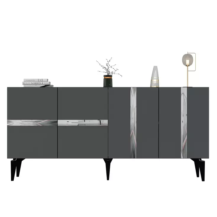 Konsolbord Hanah Home Vania Antracit Silver Spånskiva 150x40x79 cm - Byråer och skåp - 8684282612865 - 1