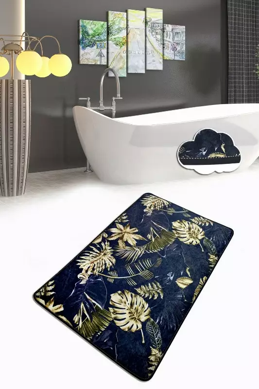 Badrumsmatta Mijölnir Flerfärgad 100% Polyester Antibakteriell Halkfri 70x120 cm - Badrumsmattor och våtrumsmattor - 8682870916005 - 1