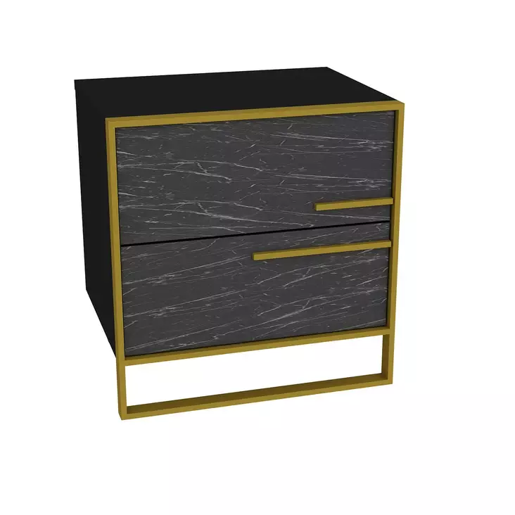 Sängbord Hanah Home Polka Svart Spånskiva 50x51,8x38,5 cm - Nattduksbord - 8681875670615 - 1