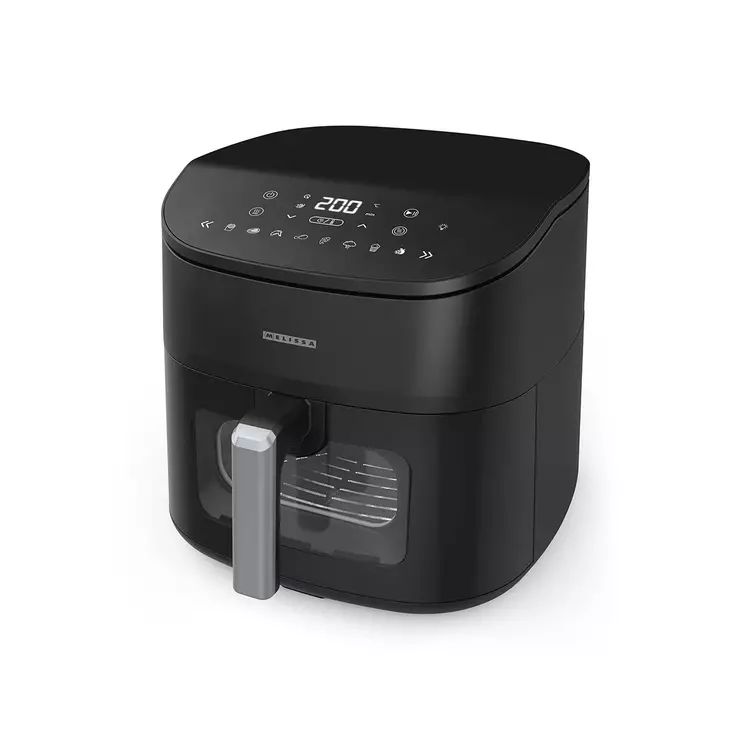 Digital varmluftsfritös XXL | 7,6 l | 60-min Timer | 8 förinställningar | Visningsfönster | Förvärmning/håll varm/skakpåminnelse | Svart - Luftfritöser - 8711902102595 - 1