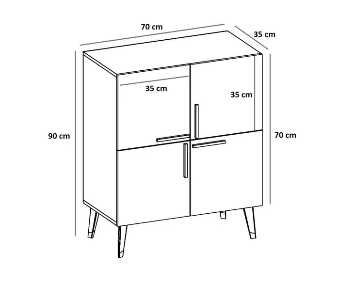 Konsolbord Hanah Home Efes Ephesus Marmormönster Svart Spånskiva 70x90x35 cm - Byråer och skåp - 8684282905585 - 1