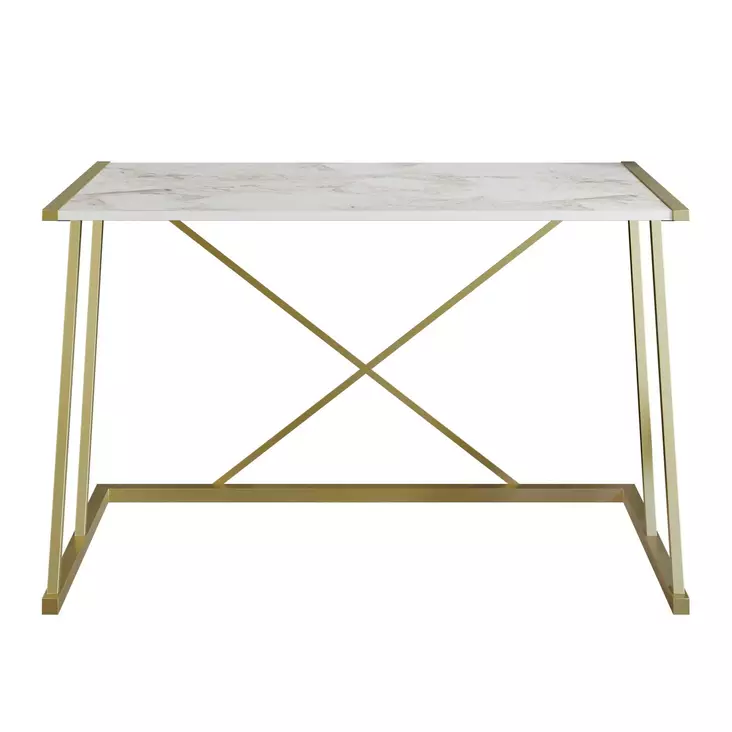 Skrivbord Hanah Home Anemon Vit Guld Spånskiva 120x75x60 cm - Skrivbord - 8681875920765 - 1